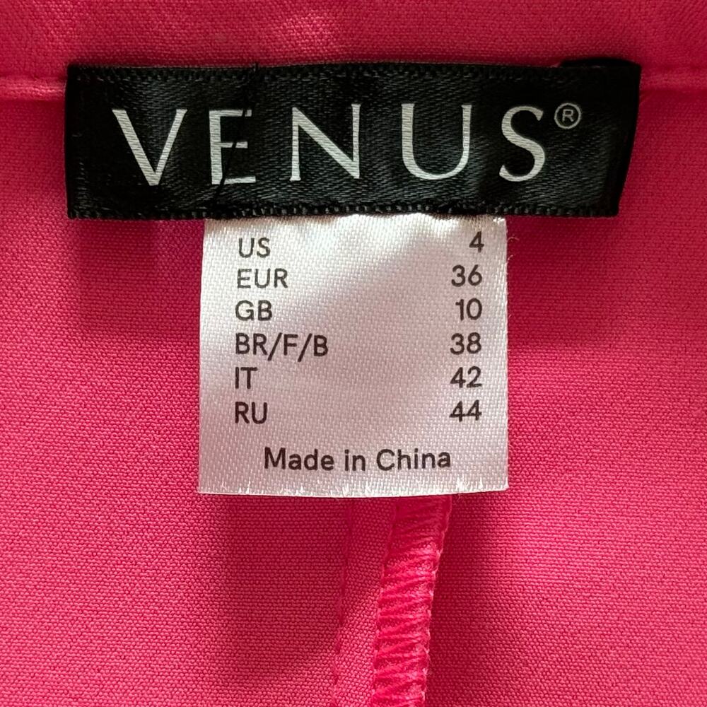 VENUS Hot Pink Double Breasted Blazer Size 4 Women Notch Lapel Tailored Jacket - Picture 4 of 11